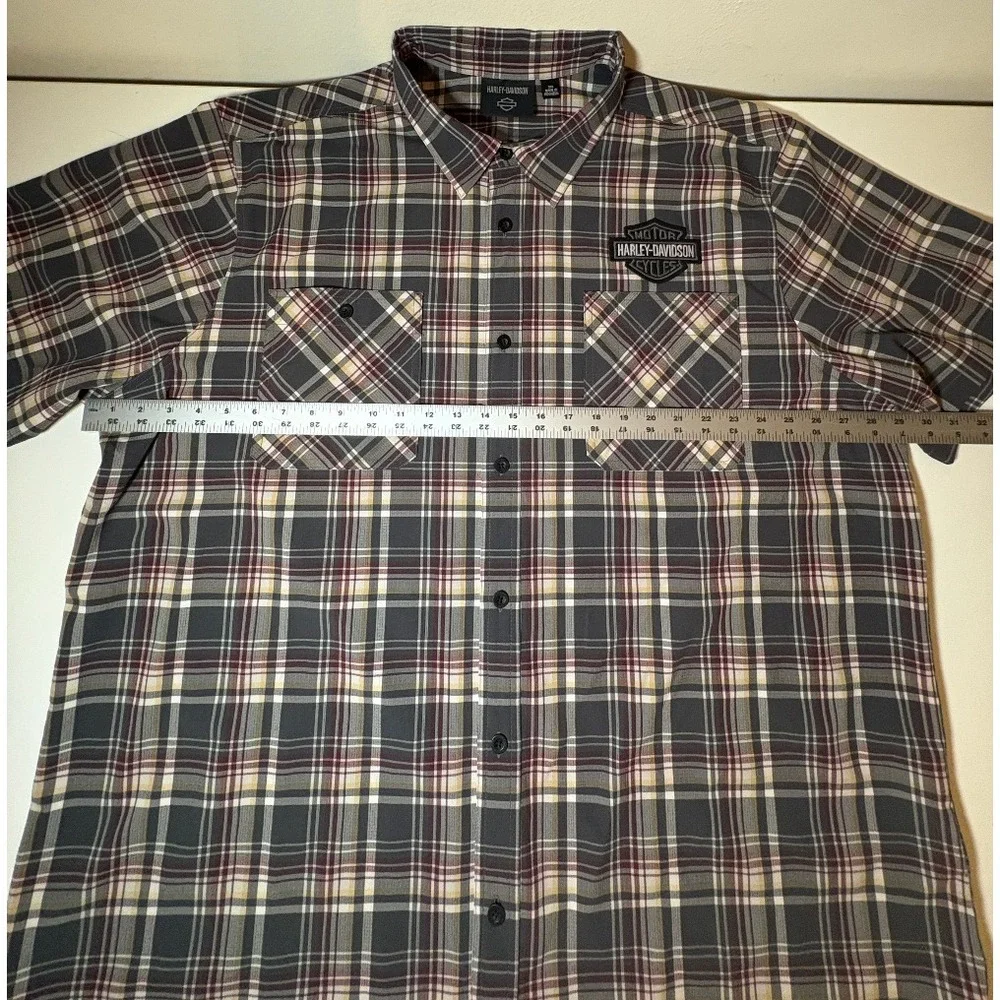 Harley Davidson Men's Plaid Button Down Shirt | 3XL